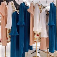 广州十三行品牌折扣女装批发 小地素21夏季雪纺知性优雅连衣裙