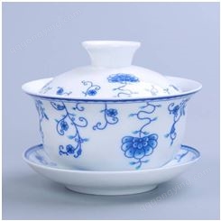盖碗茶杯 景德镇礼品三才杯 手绘陶瓷盖碗
