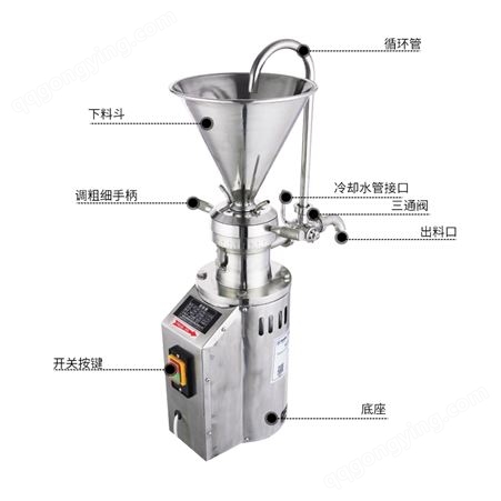 广州欣加特XJT-L120A不锈钢磨浆机胶体磨机 工业高速胶体磨电动研磨机 湿性粉碎设备