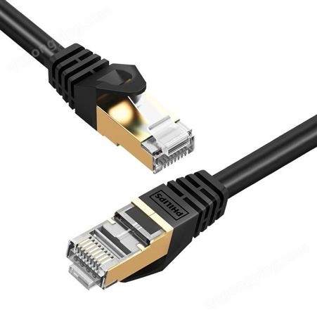 飞利浦七类网线 CAT7类纯铜镀金双屏蔽综合布线网络跳线 万兆网络连接线SWA1820/93-1.5