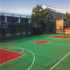 新型环保硅PU球场材料 海纳川 运动地面户外羽毛球网球学校用