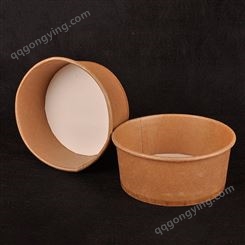 天然纸浆纸碗 环保一次性圆形野餐餐具 意面外卖盒子