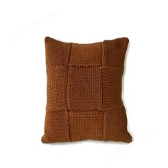 艺枝坊可拆洗手工编织棉线北欧立体几何拼接靠枕套定制