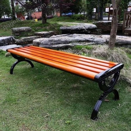 小八字休闲椅 公园铸铝休闲椅 实木公园椅厂家批发