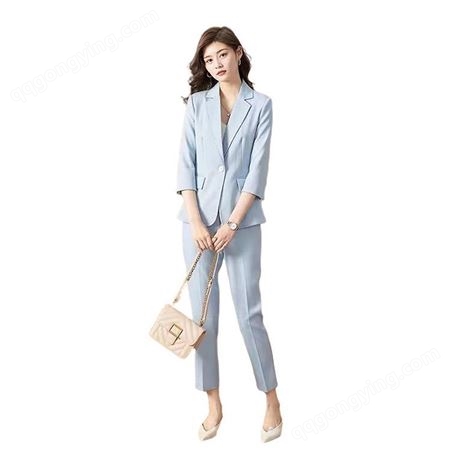 新款韩版西服套装 沈阳女士西服套装定制厂家  气质小西装 女式职业套装