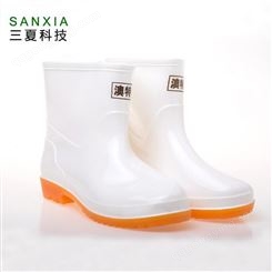 白色短筒雨鞋-防水 防油 防酸碱