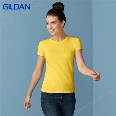GILDAN76000杰丹吉尔丹180克纯棉圆领T恤 纯棉短袖广告衫厂家定制