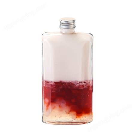透明钻石八角玻璃瓶子饮料果汁瓶蒙砂便携奶茶果酒瓶空瓶