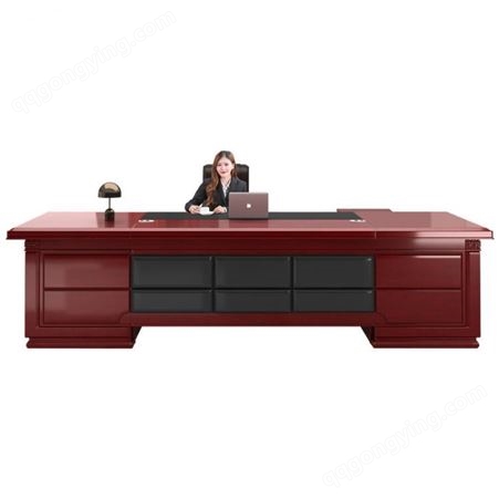 现货烤漆大班台老板桌椅实木皮总裁桌简约经理主管办公桌