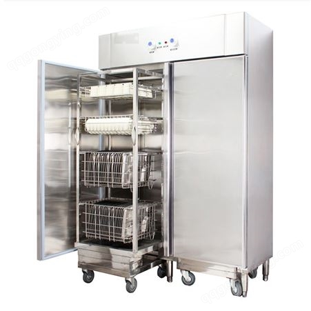 食堂厨房设备热风循环消毒柜  带移动推车  厂家定制  