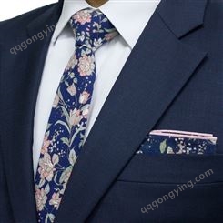 TONIVANI-05碎花领带套装 男式欧美棉质印花领带批发