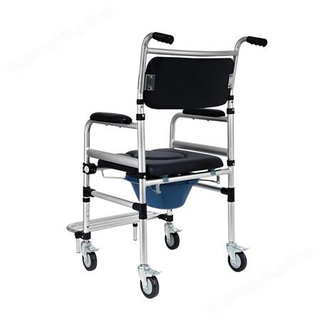 适老化家用铝合金坐便椅轮式可移动老人残疾人坐厕椅座便器孕妇