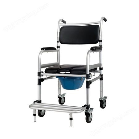 适老化家用铝合金坐便椅轮式可移动老人残疾人坐厕椅座便器孕妇