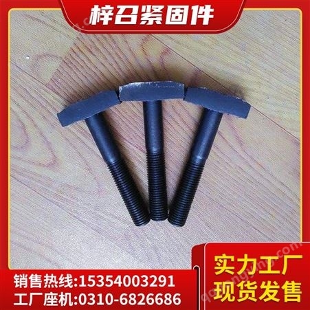 T型头螺栓 梯形丝 压板螺丝 8.8级氧化发黑 高强度 M16