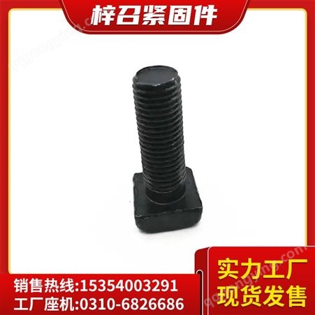 碳钢8.8级方头螺栓 高强度 发黑四方螺丝 标志牌 M6-M16