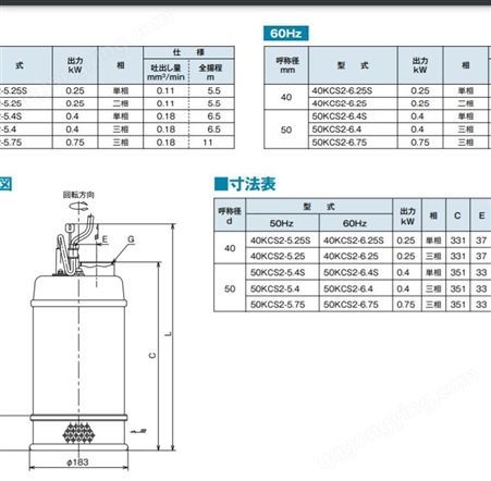 日本TERAL泰拉尔树脂潜水泵40TPV-5.25
