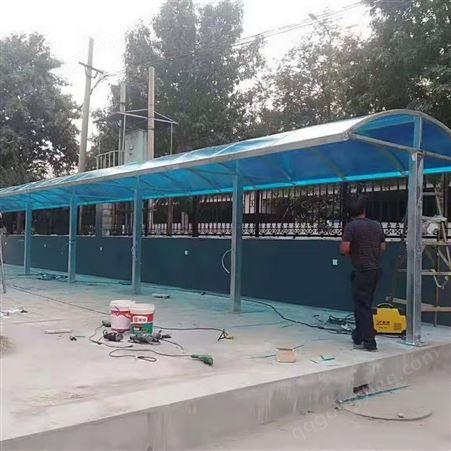 北京自行车阳光棚厂家 阳光板防雨棚 PC耐力板遮阳棚