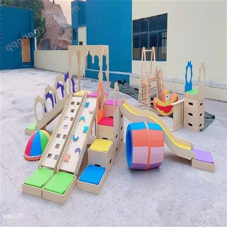 幼儿园儿童软体组合室内滑梯亲子爬滑感统训练器材 尚林