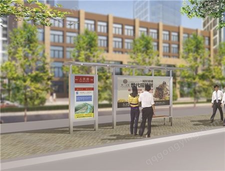 全城标识 户外公交站台不锈钢候车亭 免费设计 支持定制