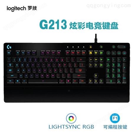 Logitech/罗技G213有线游戏键盘 RGB炫彩电竞机械手感手托键盘